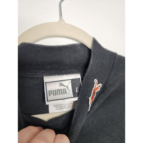 Vintage Puma Sans Amour Mock Neck Black Large Art Sports 90s School University - Picture 5 of 6